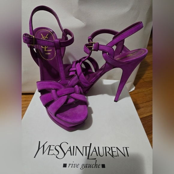 Yves Saint Laurent Vibrant Purple Heels - Picture 4 of 11